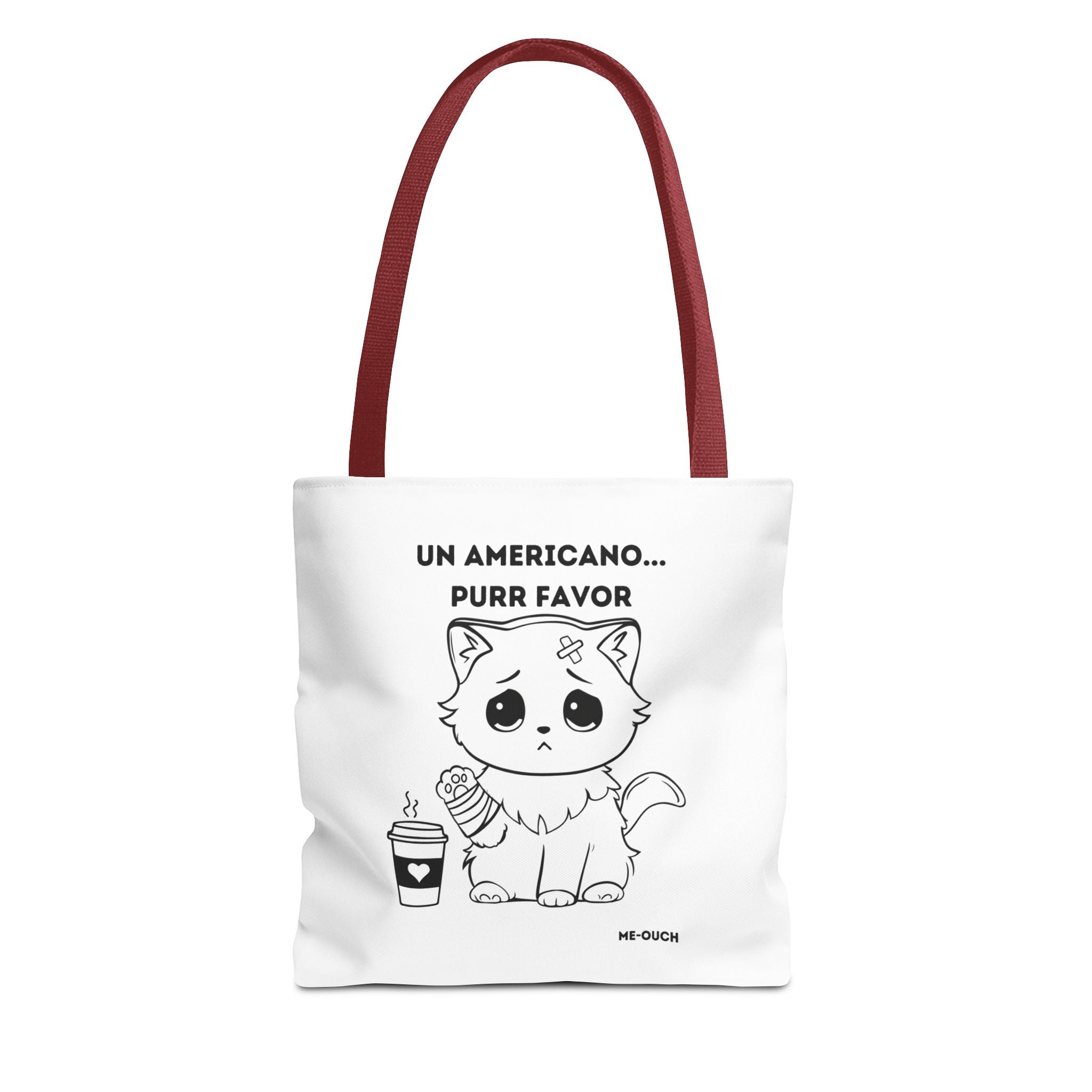 Me-Ouch Cat - Un Americano... Purr Favor Tote Bag