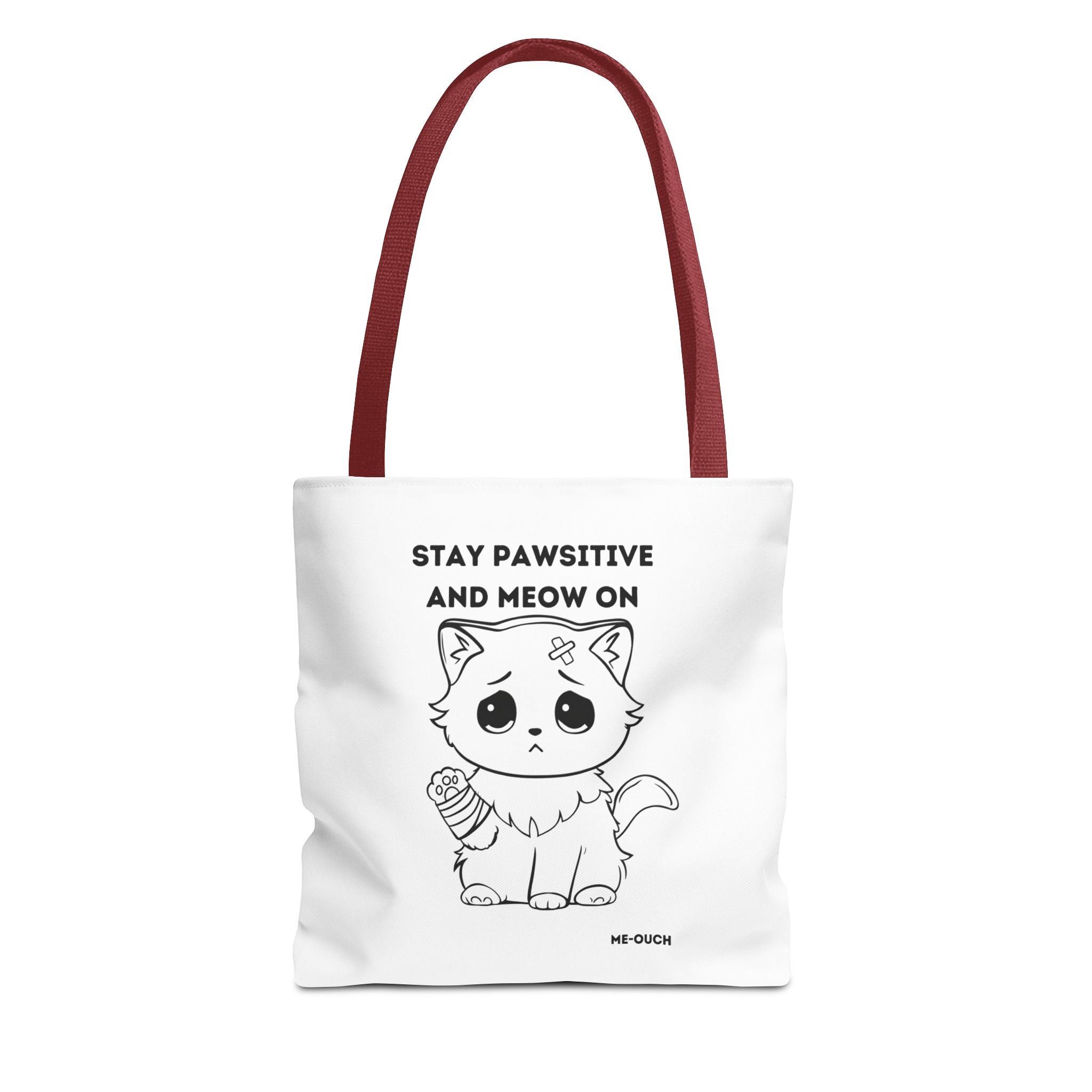 Me-Ouch Cat - Stay Positive and Meow On Tote Bag