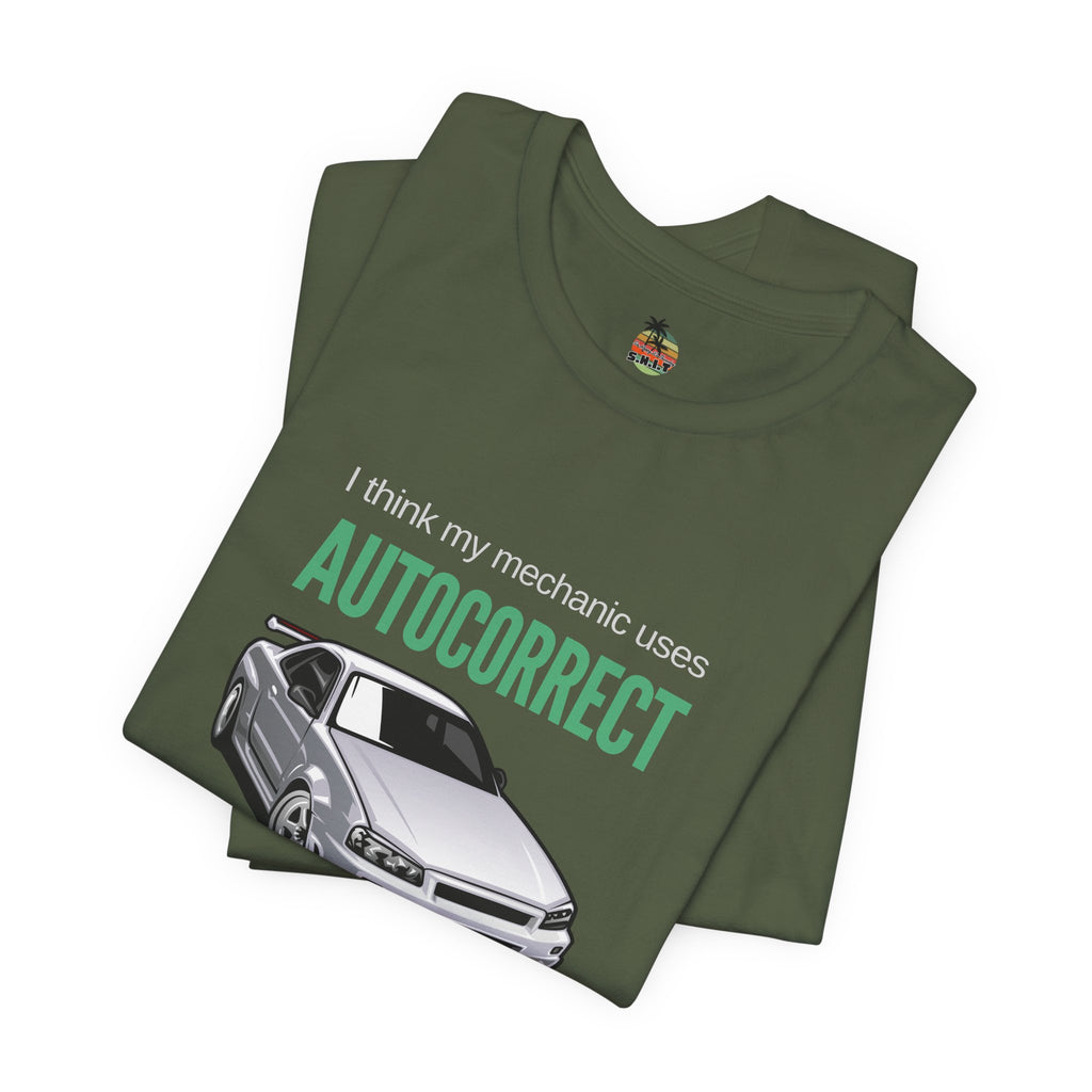 I Think My Mechanic Uses Autocorrect Unisex Jersey Short Sleeve Tee