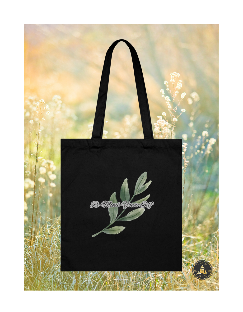 Re-Mind-Your-Self Leafy Branch Organic Cotton Tote Bag