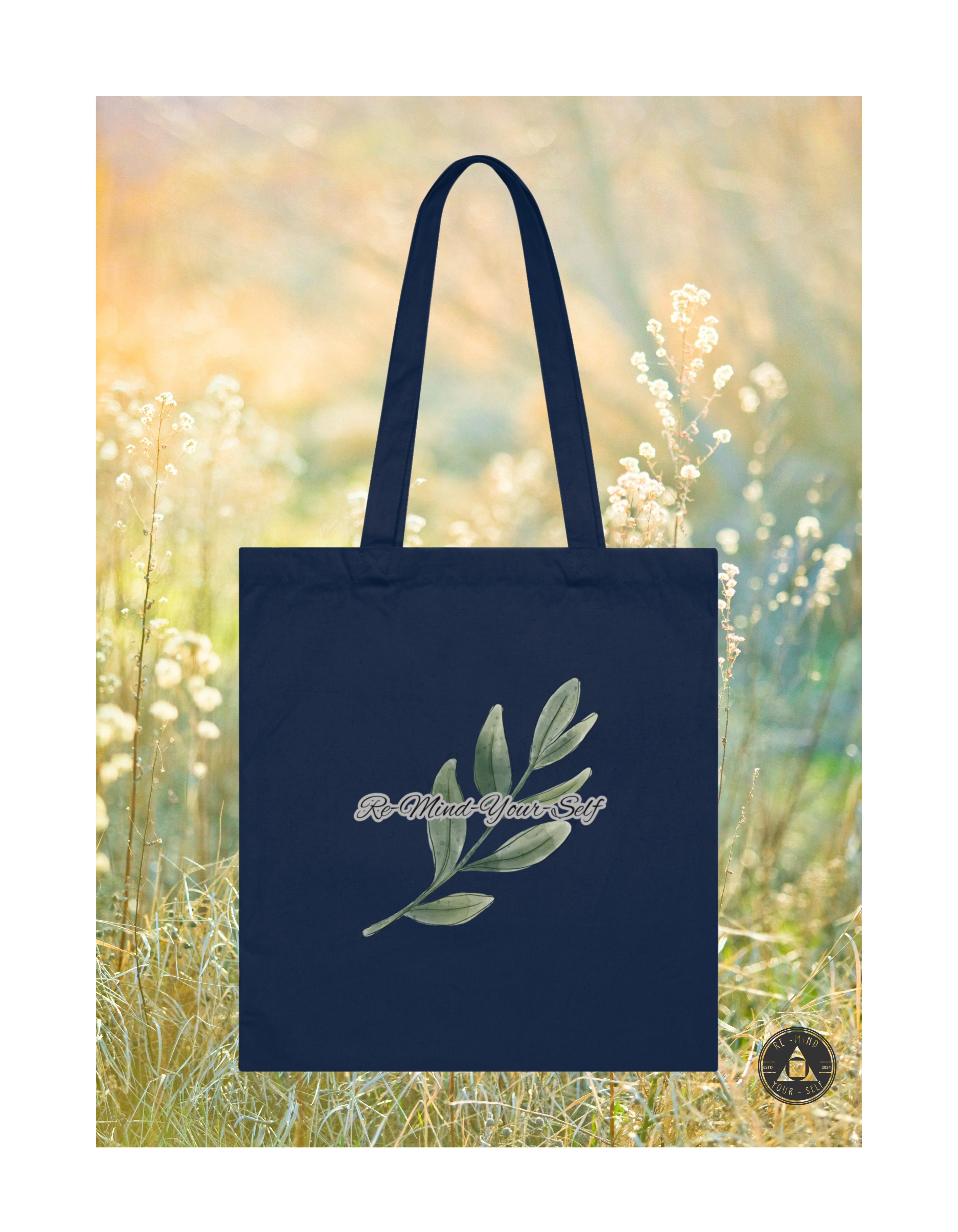 Re-Mind-Your-Self Leafy Branch Organic Cotton Tote Bag
